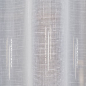 Biela záclona s bežovo-striebornými pásikami výška 305 cm