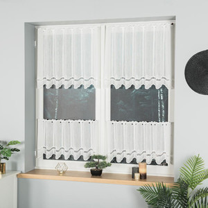 Krémová vitrážková záclona výška 60 cm