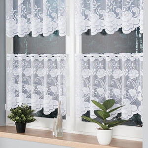 Záclona vitrážková žakárová farba biela výška 70 cm