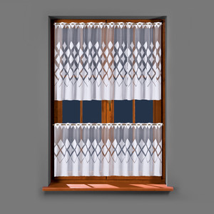 Záclona vitrážkvá žakárová farba biela výška 50 cm
